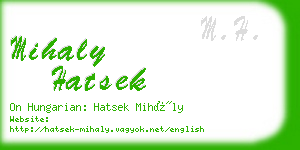 mihaly hatsek business card